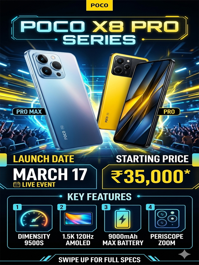 Poco X8 Pro Series Launch Date, Price और Specs का खुलासा