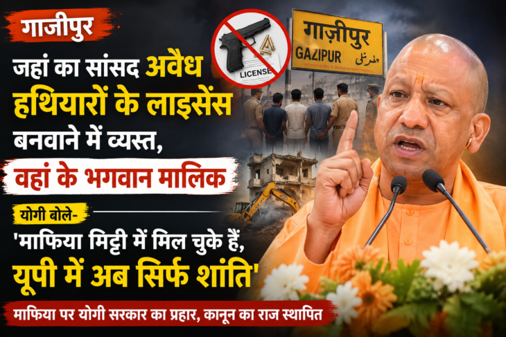 जहां का सांसद अवैध हथियारों के लाइसेंस बनवाने में व्यस्त, वहां के भगवान मालिक; योगी बोले – ‘माफिया मिट्टी में मिल चुके हैं, यूपी में अब सिर्फ शांति’